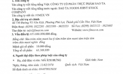 FMC: Giấy chứng nhận đăng ký doanh nghiệp thay đổi lần thứ 26